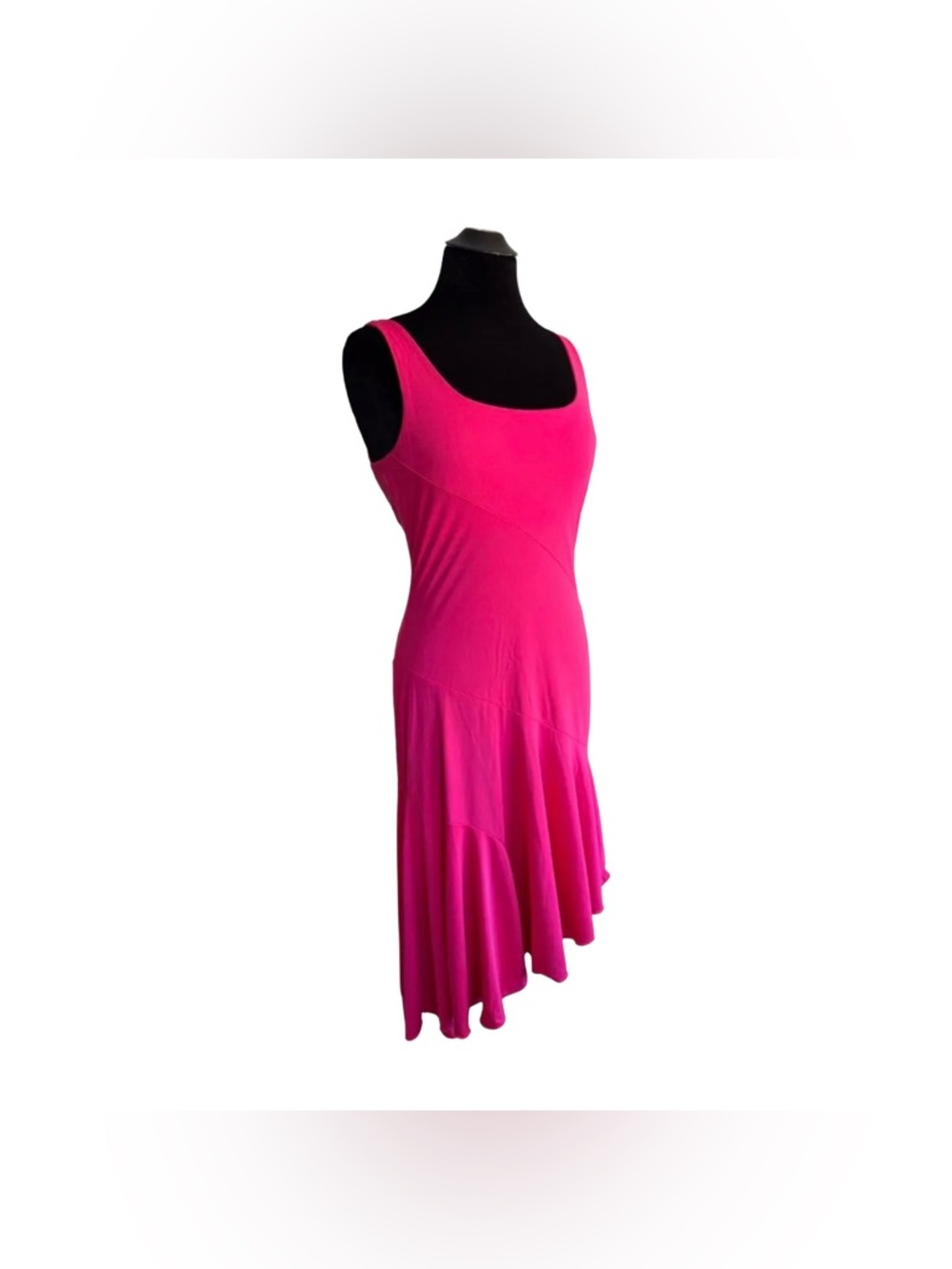 Y2K Express Fuchsia Asymmetrical Midi Dress